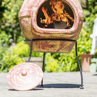 Clay chiminea hotsell with grill